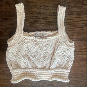 Zara Knit Crop Top in Cream (size medium)